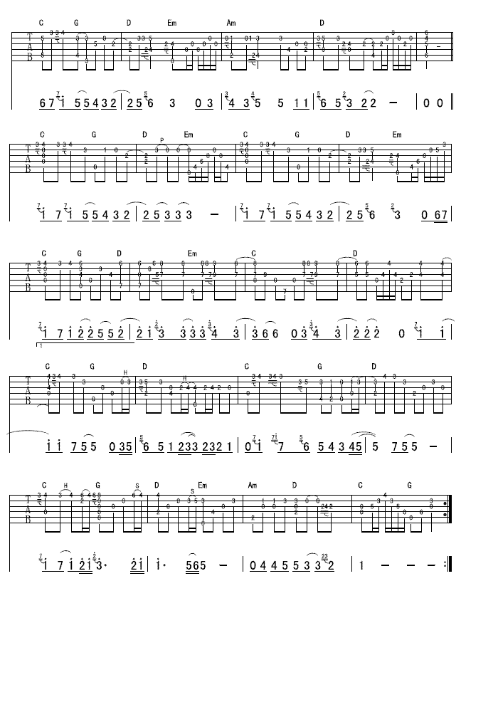 人质吉他谱（图2）