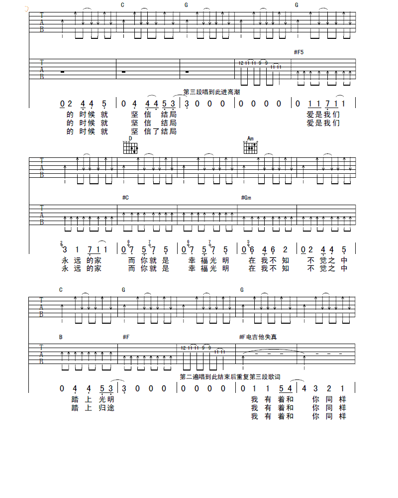 幸福吉他谱（图2）