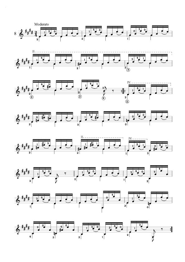 卡尔卡西练习曲8吉他谱（图1）
