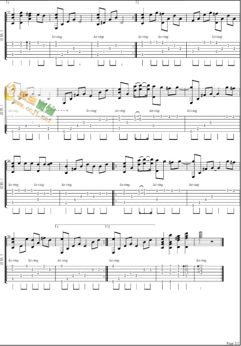 心语心愿-独奏版吉他谱（图2）