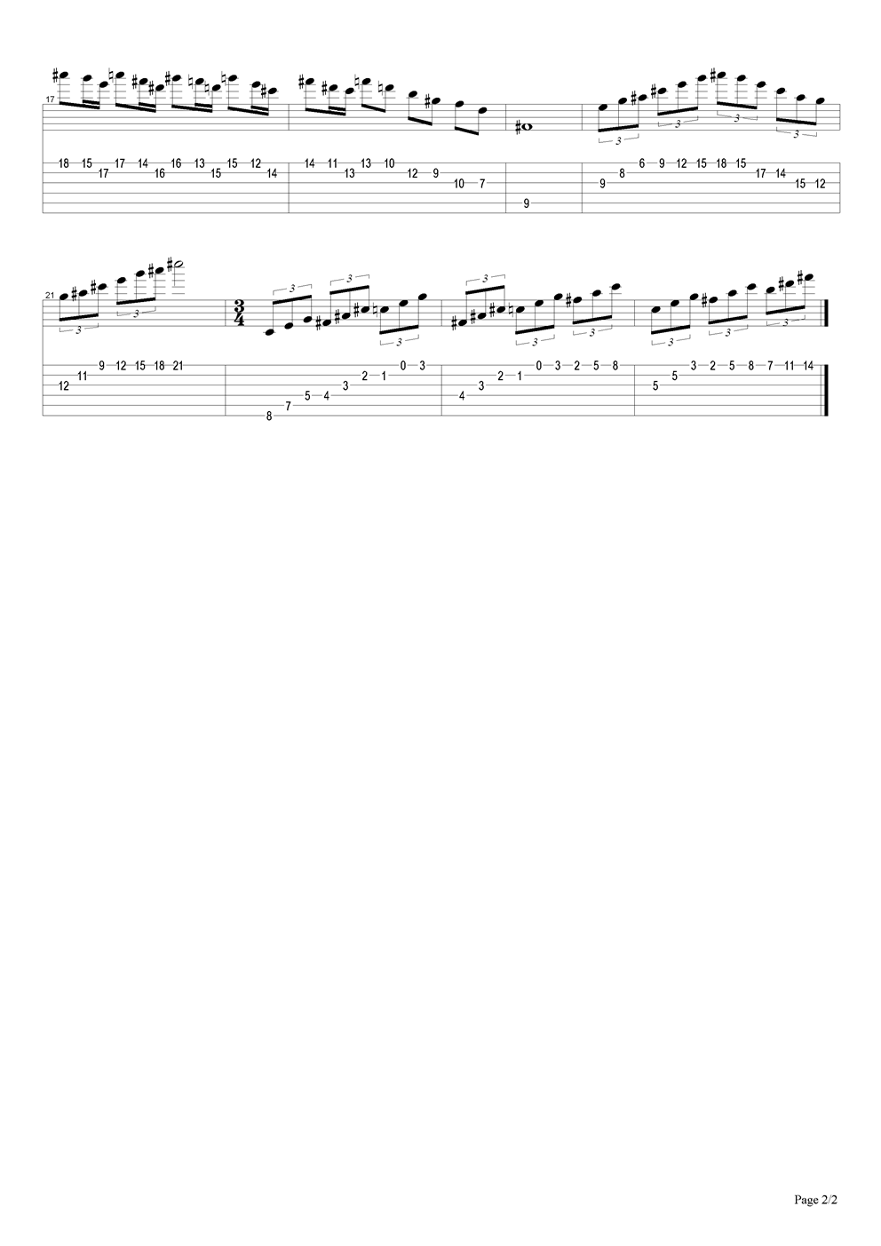 Sweep Triads Licks吉他谱（图2）