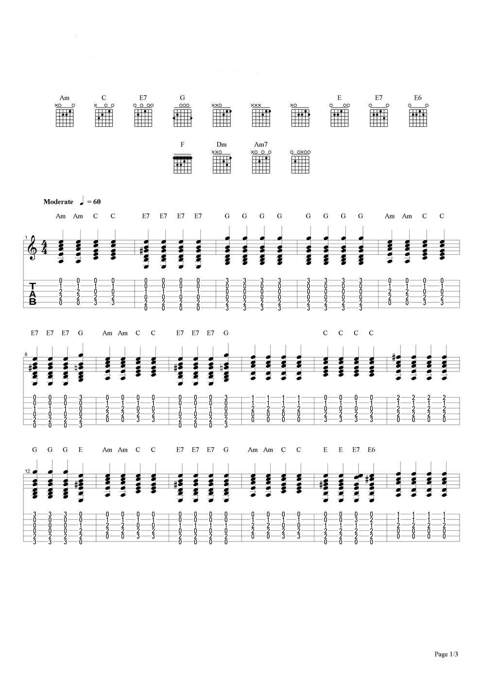 改造人吉他谱（图1）