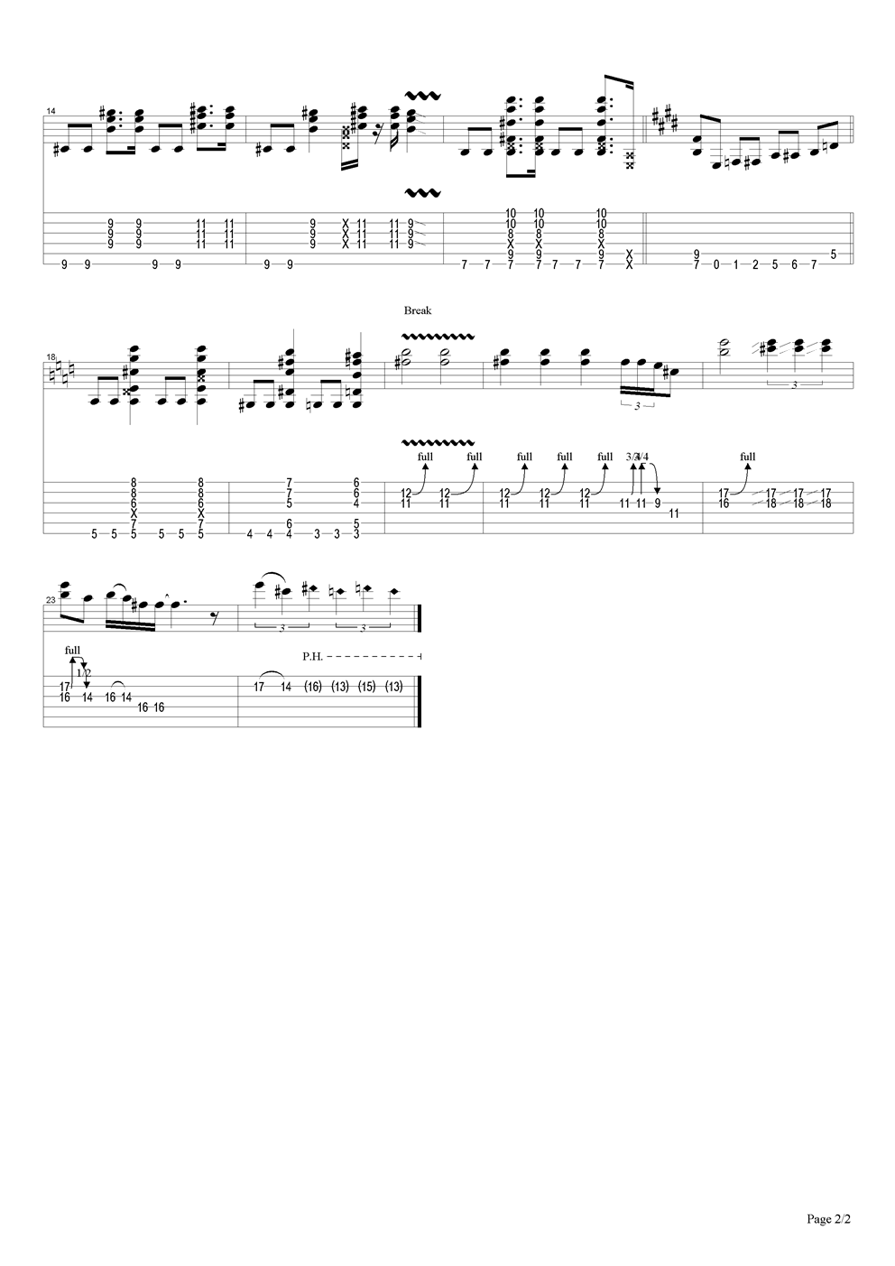 Funk rock style Hendrix吉他谱（图2）