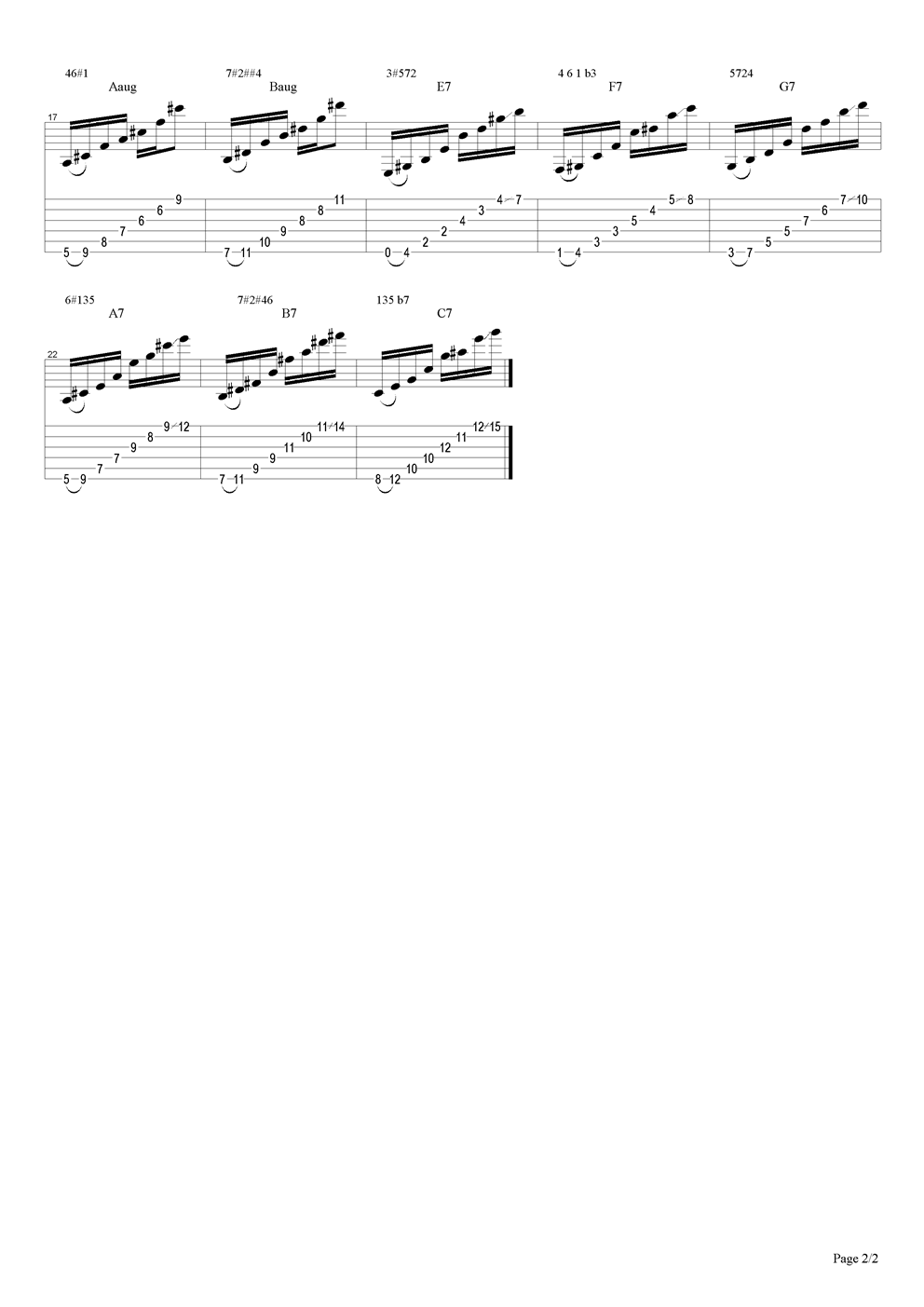 和弦爬音练习吉他谱（图2）
