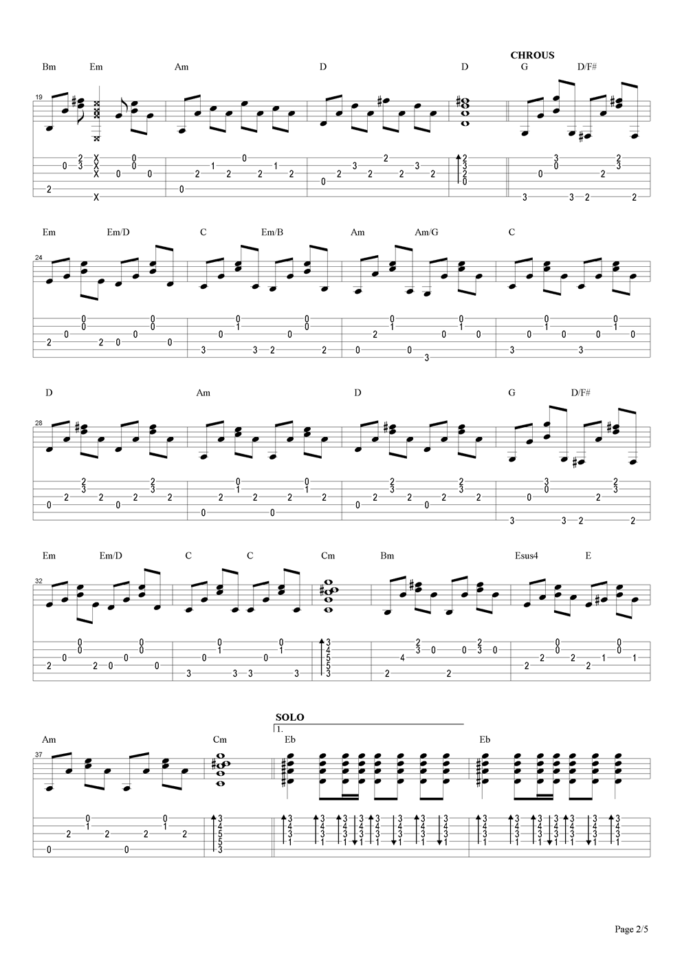 夕阳无限好吉他谱（图2）