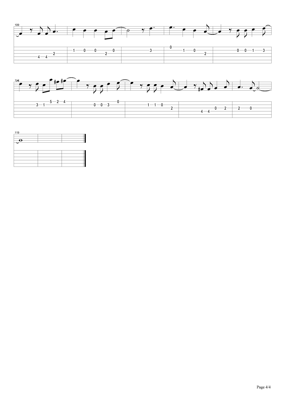 疯狂世界吉他谱（图4）