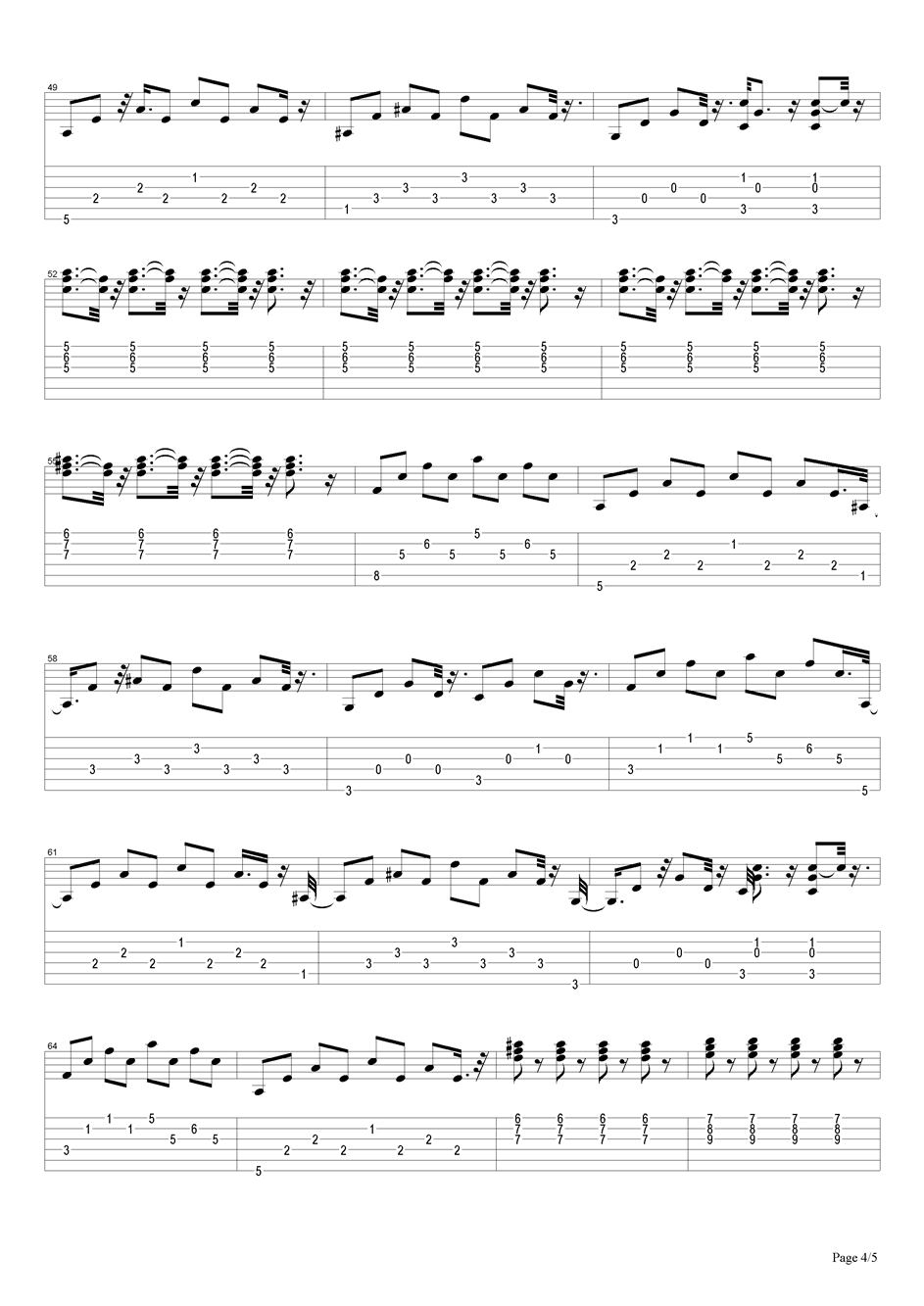 天空吉他谱（图4）