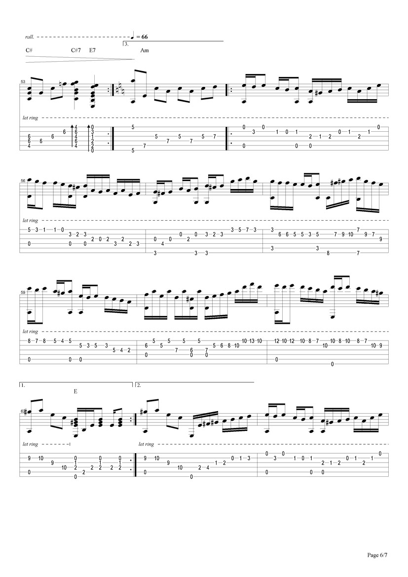 通俗钢琴改编曲《星空》吉他谱（图6）
