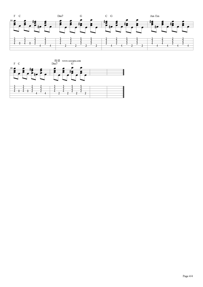 忘词吉他谱（图4）