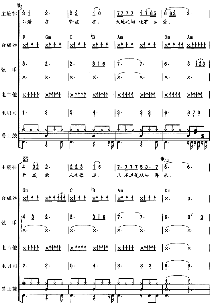 刘欢-从头再来其它曲谱（图3）