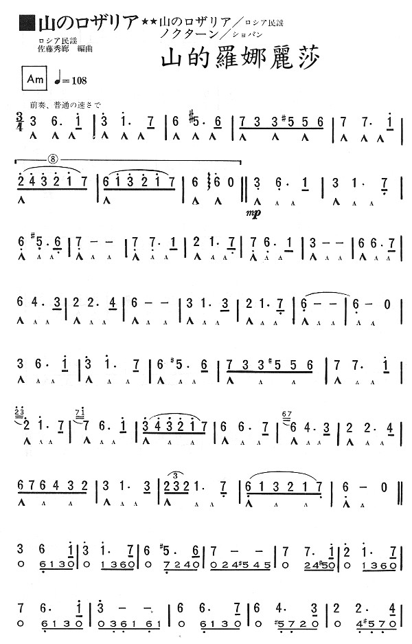 山的羅娜麗莎 [口琴谱]其它曲谱（图1）