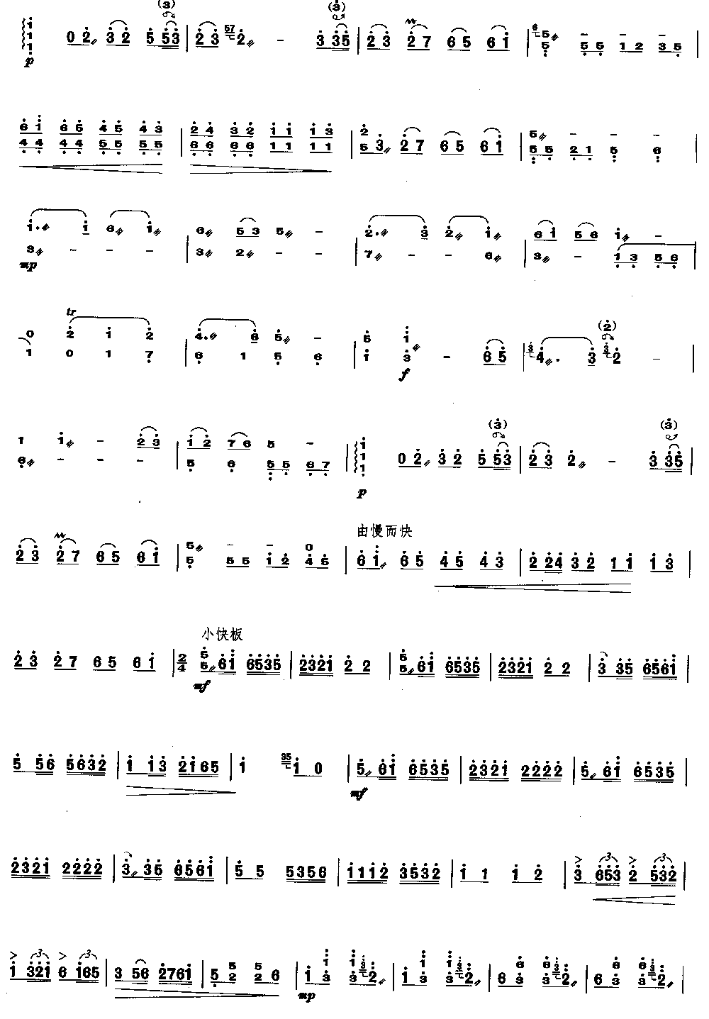 洪湖鱼米乡船歌[简谱版]（共3张）其它曲谱（图2）
