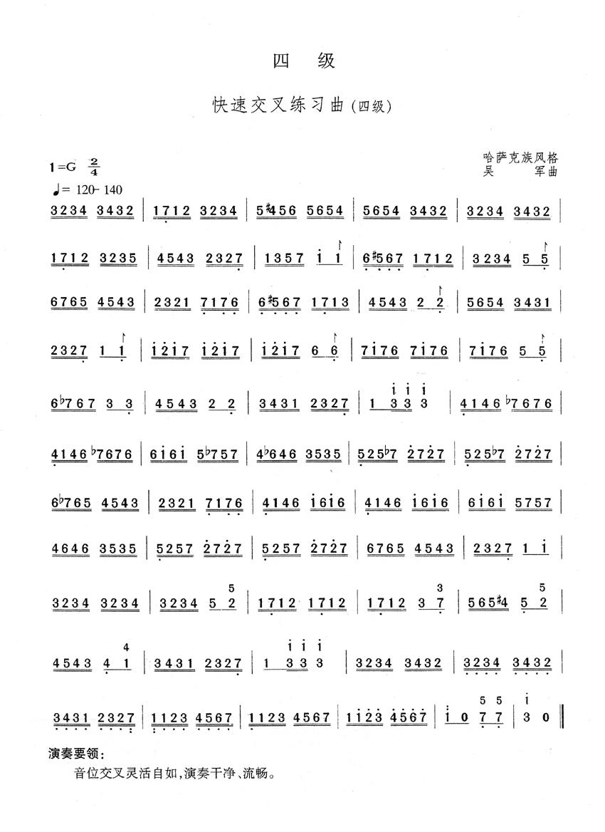 快速交叉练习曲（四级）其它曲谱（图1）