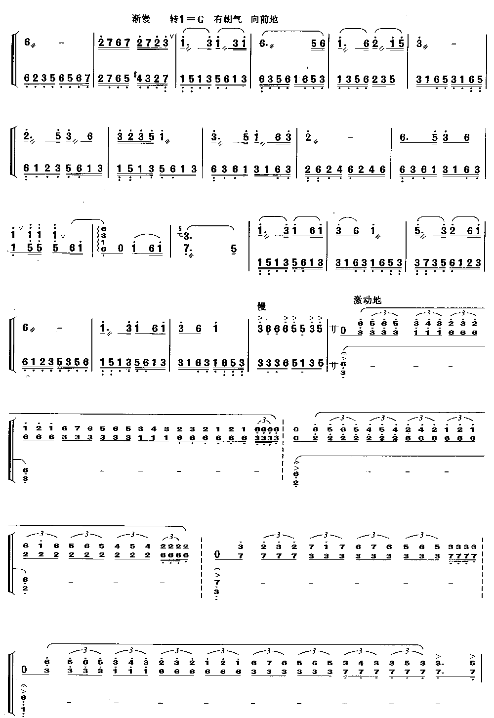 红河的春天 [简谱版]（独奏共4张）其它曲谱（图2）