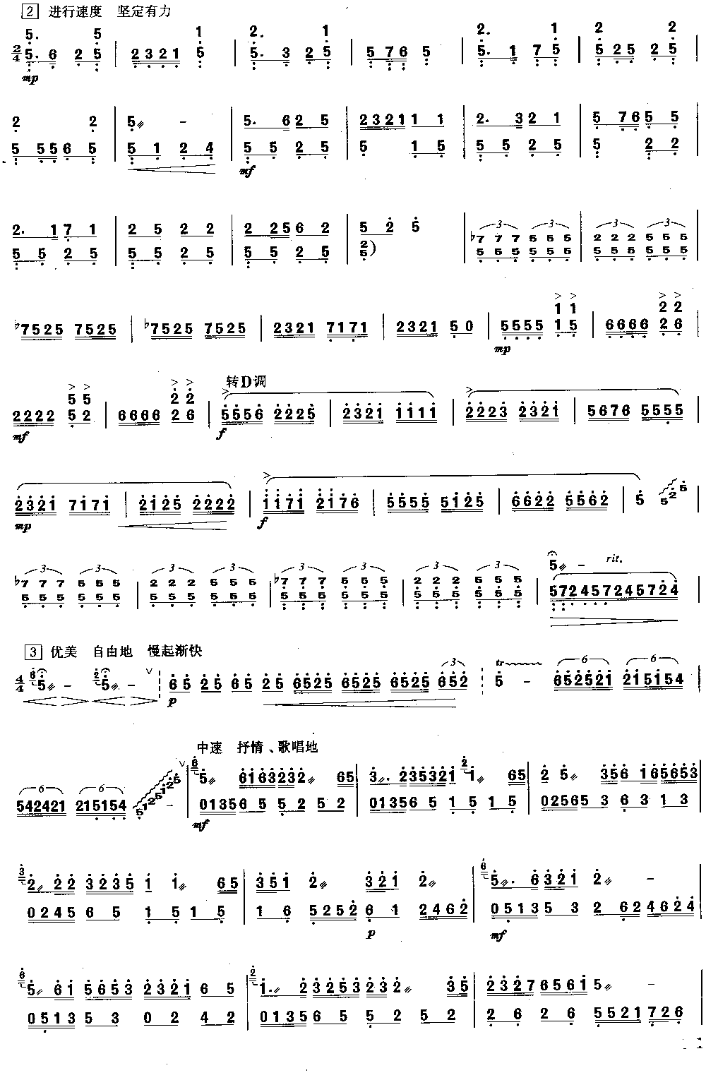 洪湖随想  [简谱版]（独奏共3张）其它曲谱（图2）