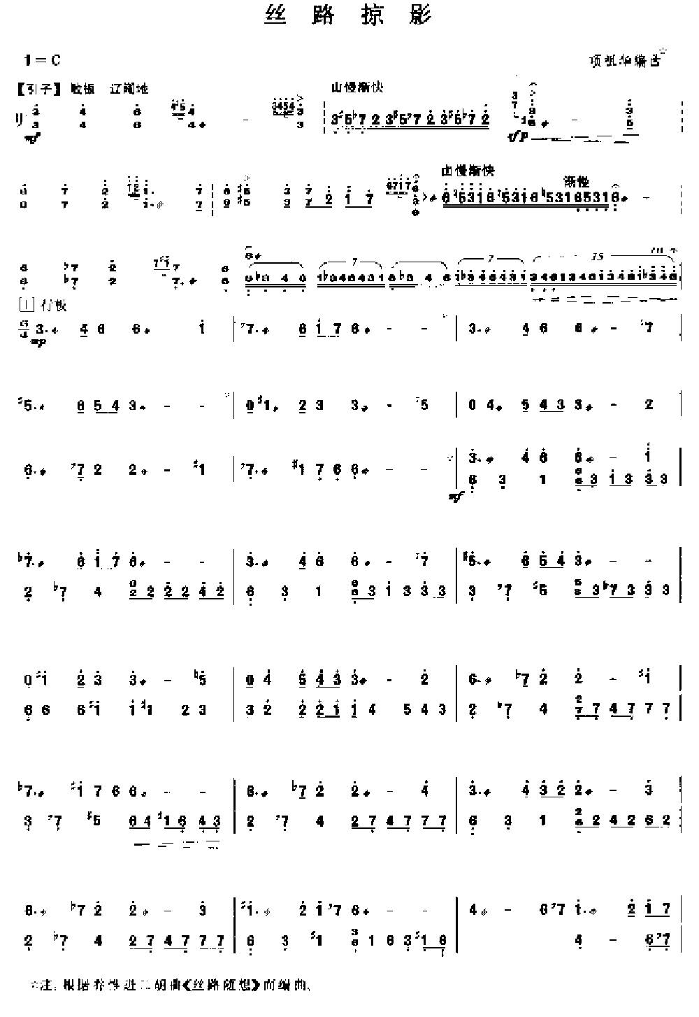 丝路掠影 [简谱版]（独奏共4张）其它曲谱（图1）