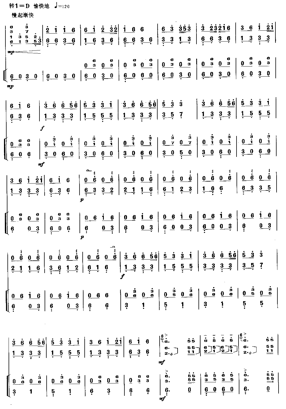 土家摆手舞曲 [简谱版]（独奏共8张）其它曲谱（图3）