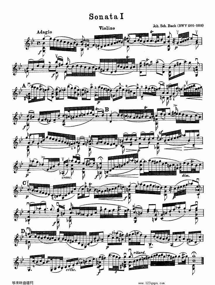 巴赫小提琴协奏曲1其它曲谱（图1）