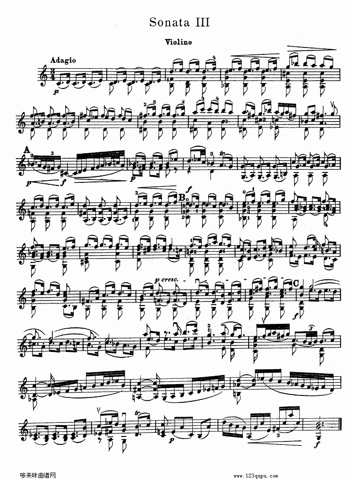 巴赫小提琴协奏曲3其它曲谱（图1）