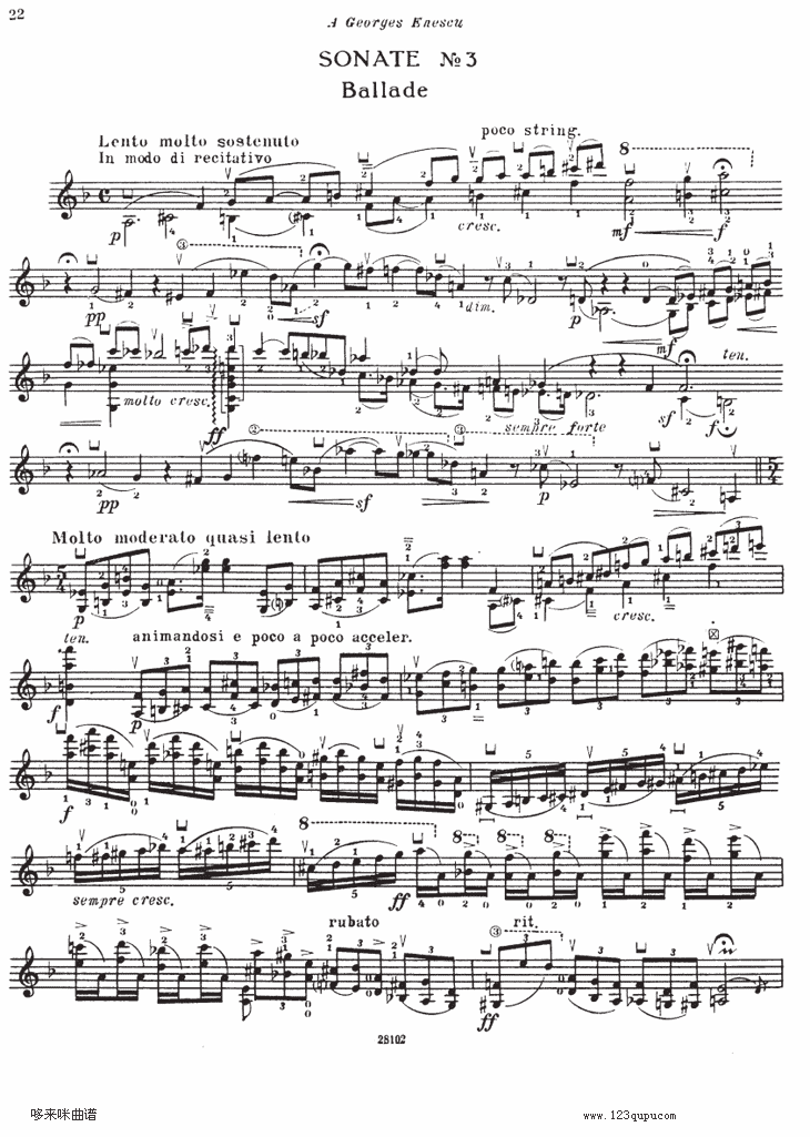 伊萨伊小提琴奏鸣曲（sonate No3）其它曲谱（图1）