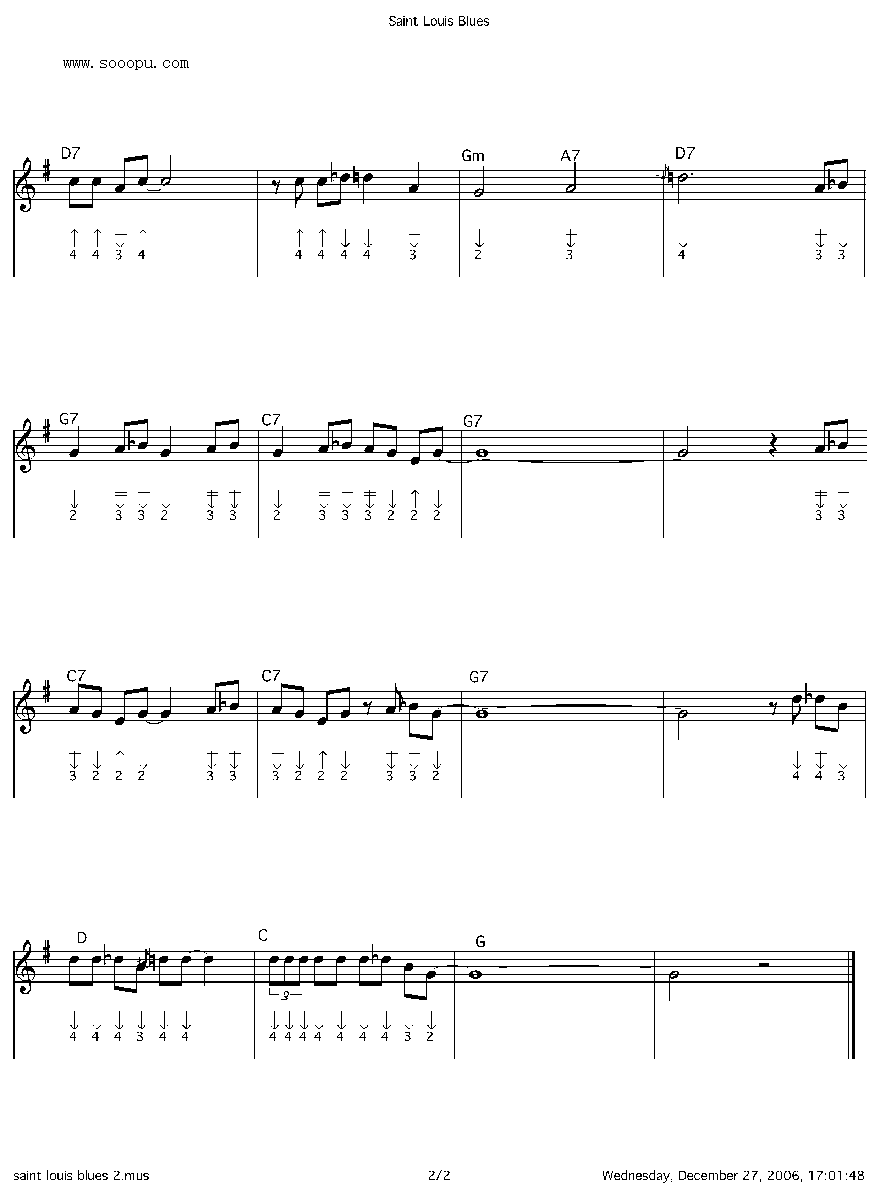 saint louis blues 口琴谱其它曲谱（图2）