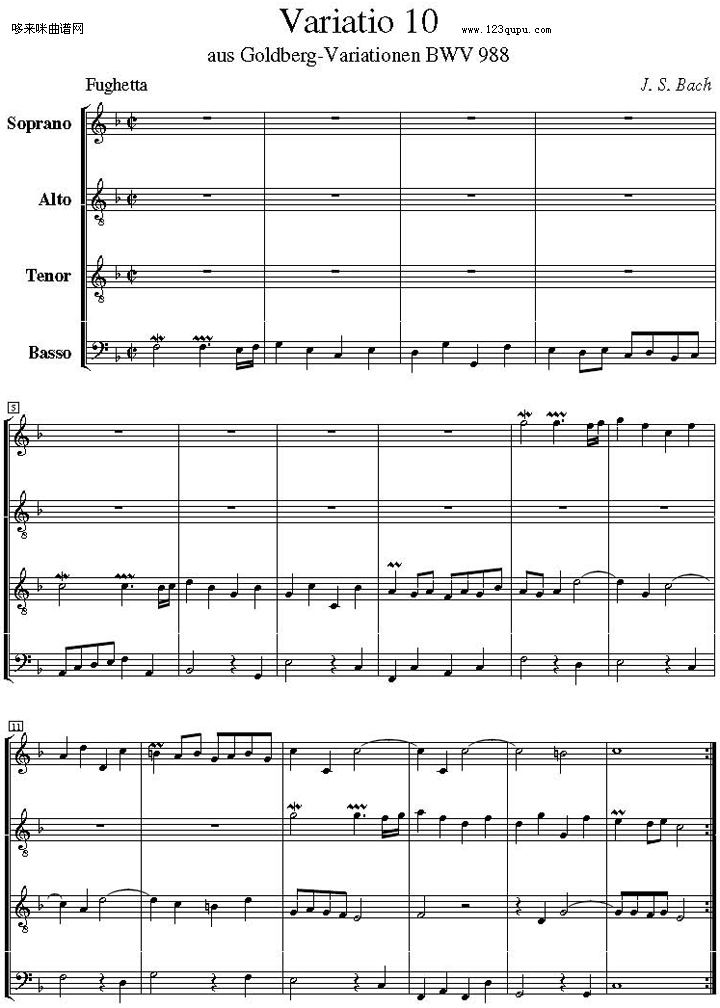 Goldberg Variationen BWV-988（合奏曲总谱加分谱）-巴赫其它曲谱（图1）