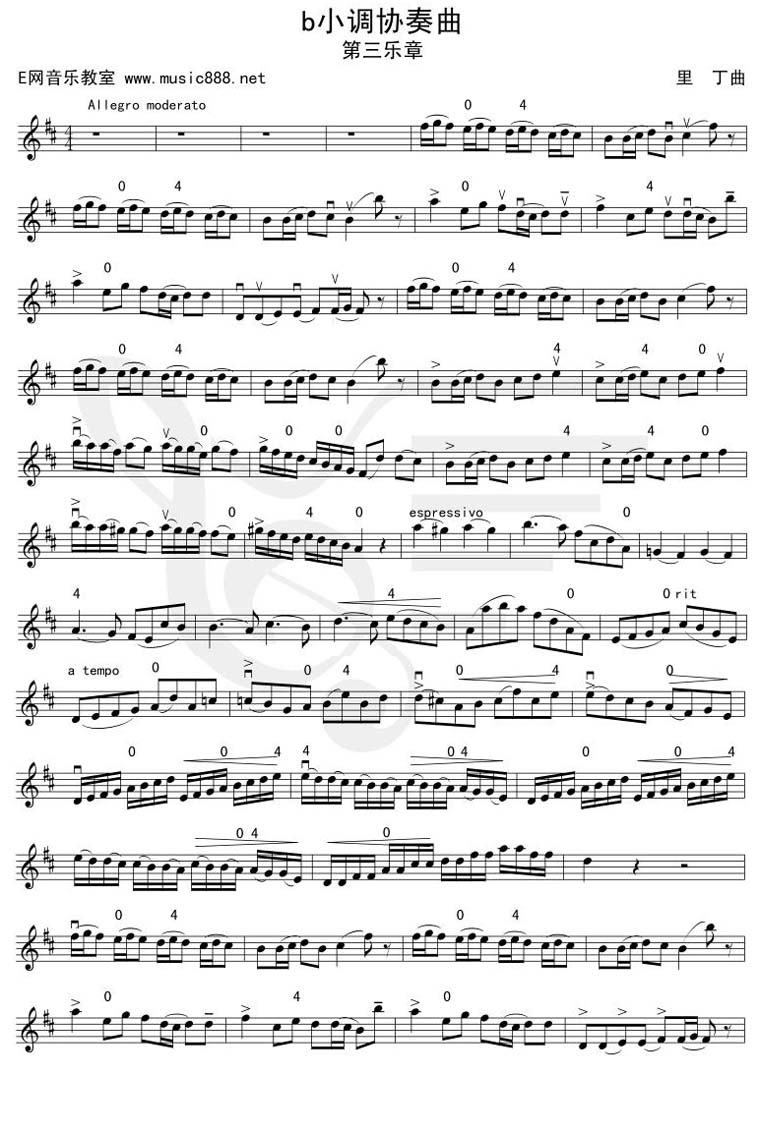 bB小调协奏曲-第三乐章（五线谱）其它曲谱（图1）