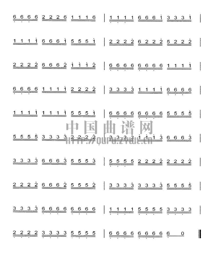 扬琴左右竹三连弹练习曲其它曲谱（图2）