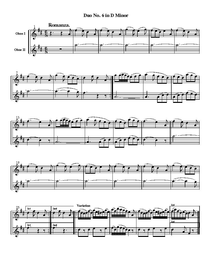 加内尔的双簧管二重奏之第六首其它曲谱（图1）