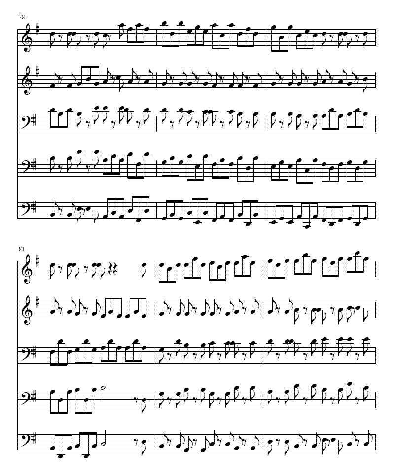 Ｇ大调赋格曲(铜管五重奏)其它曲谱（图13）