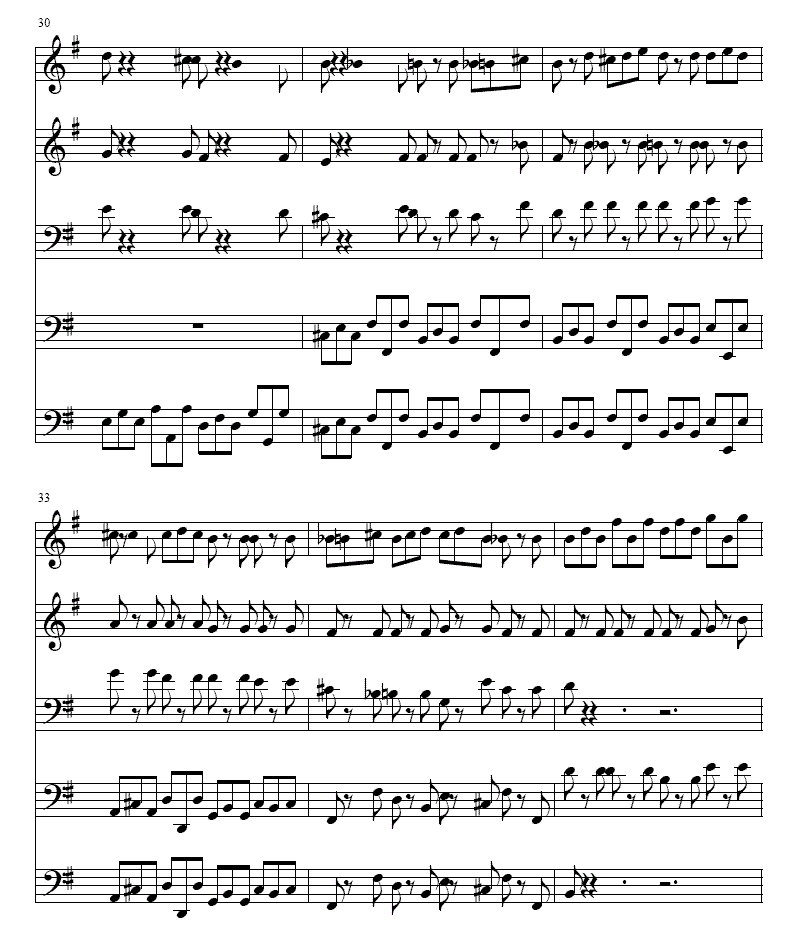 Ｇ大调赋格曲(铜管五重奏)其它曲谱（图5）