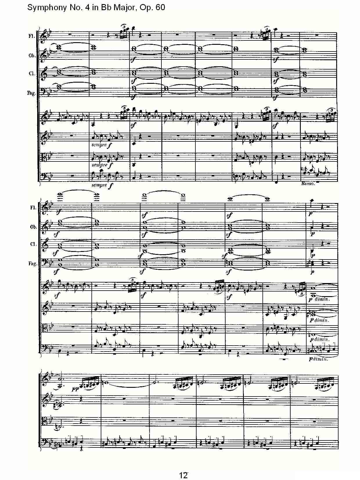 bB大调第四交响曲 Op.60第一乐章其它曲谱（图12）