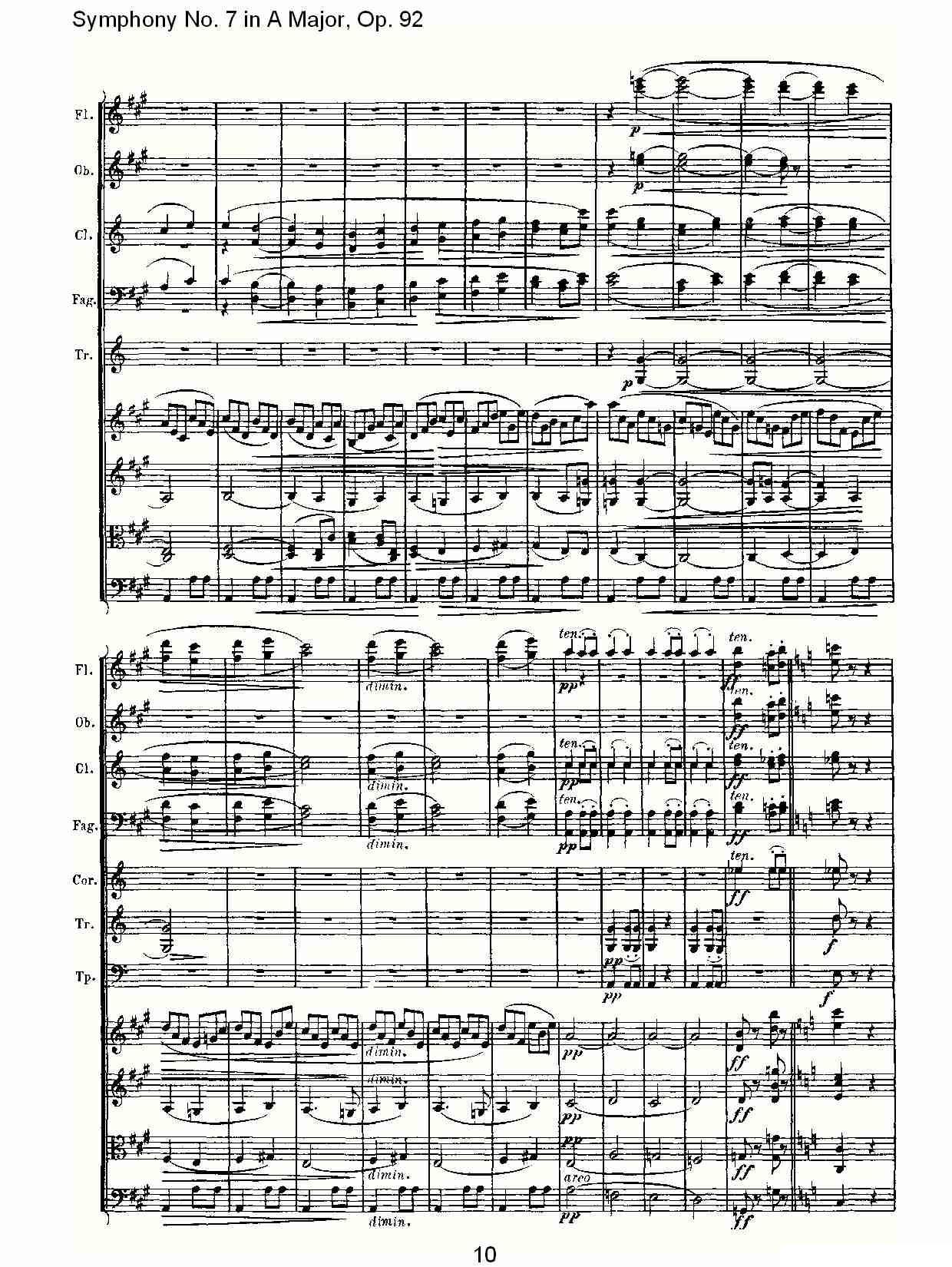A大调第七交响曲 Op.92第二乐章其它曲谱（图10）
