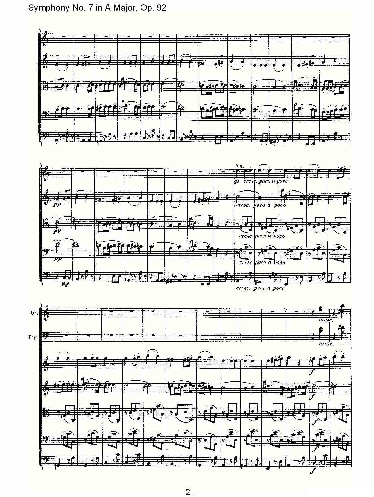 A大调第七交响曲 Op.92第二乐章其它曲谱（图2）