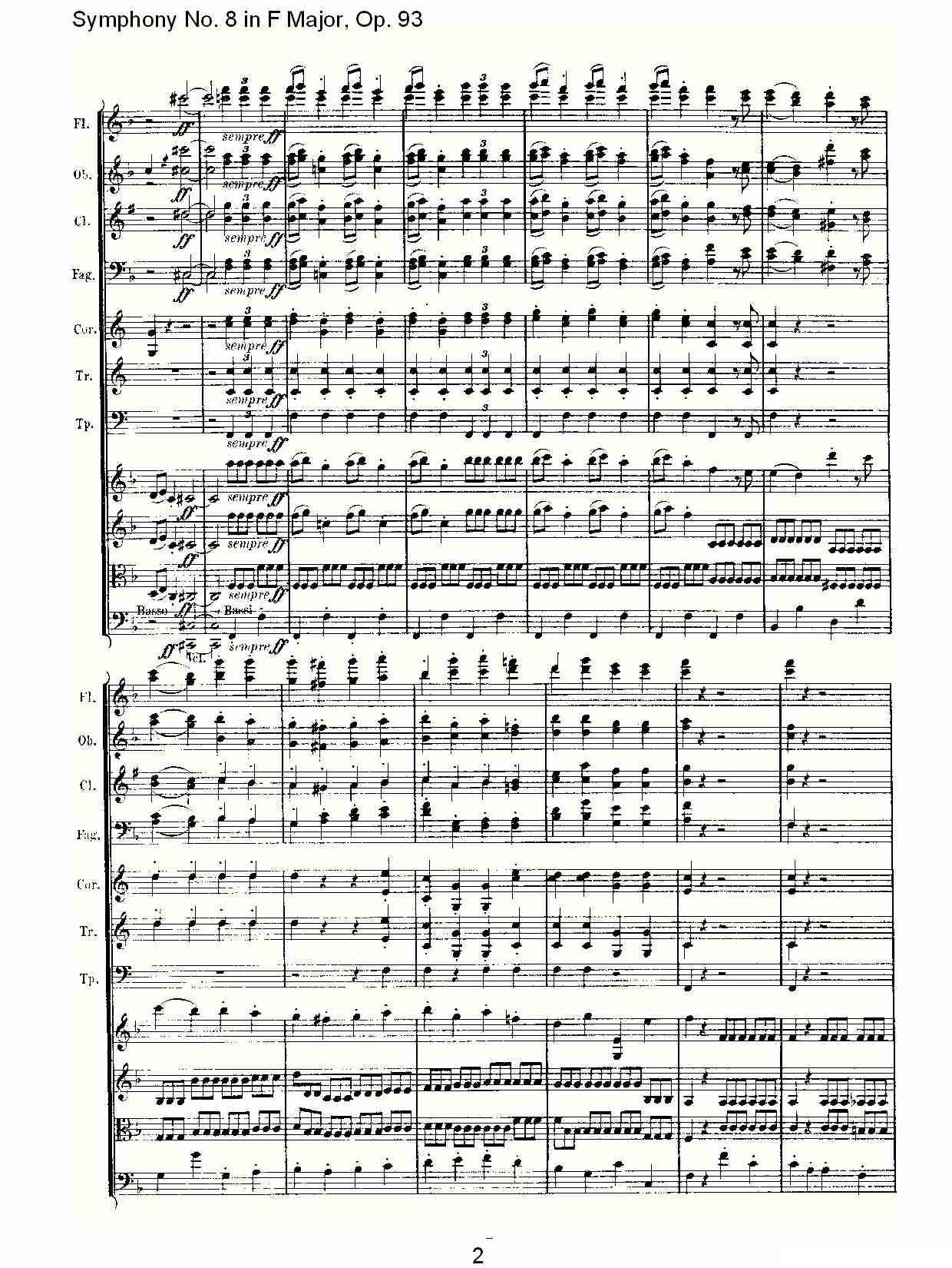 F大调第八交响曲 Op.93第四乐章其它曲谱（图2）