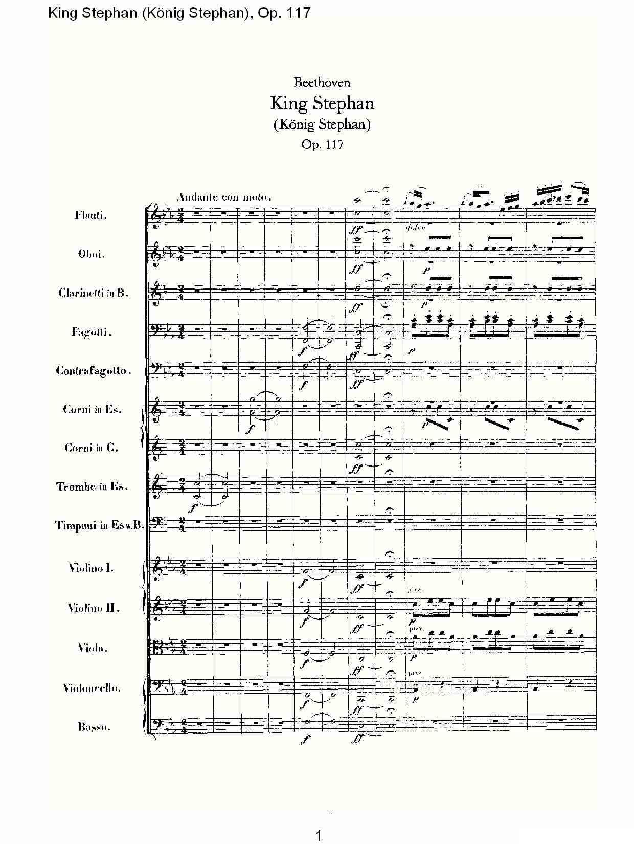 King Stephan（Konig Stephan)，Op.11）其它曲谱（图1）