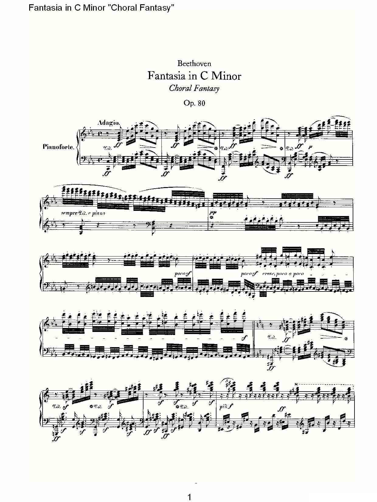 C小调幻想曲“幻想合奏”第一乐章其它曲谱（图1）