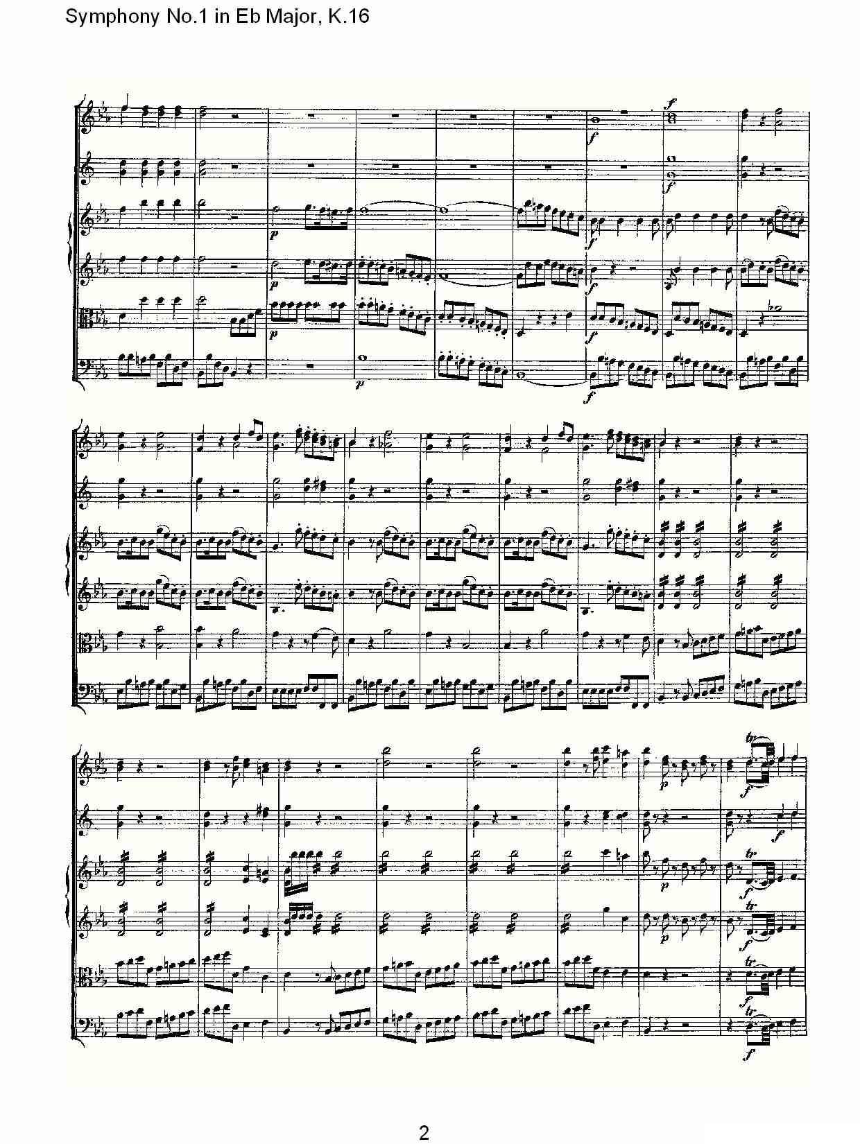 Symphony No.1 in Eb Major，K.16（Eb大调第一交响曲K.16）其它曲谱（图2）