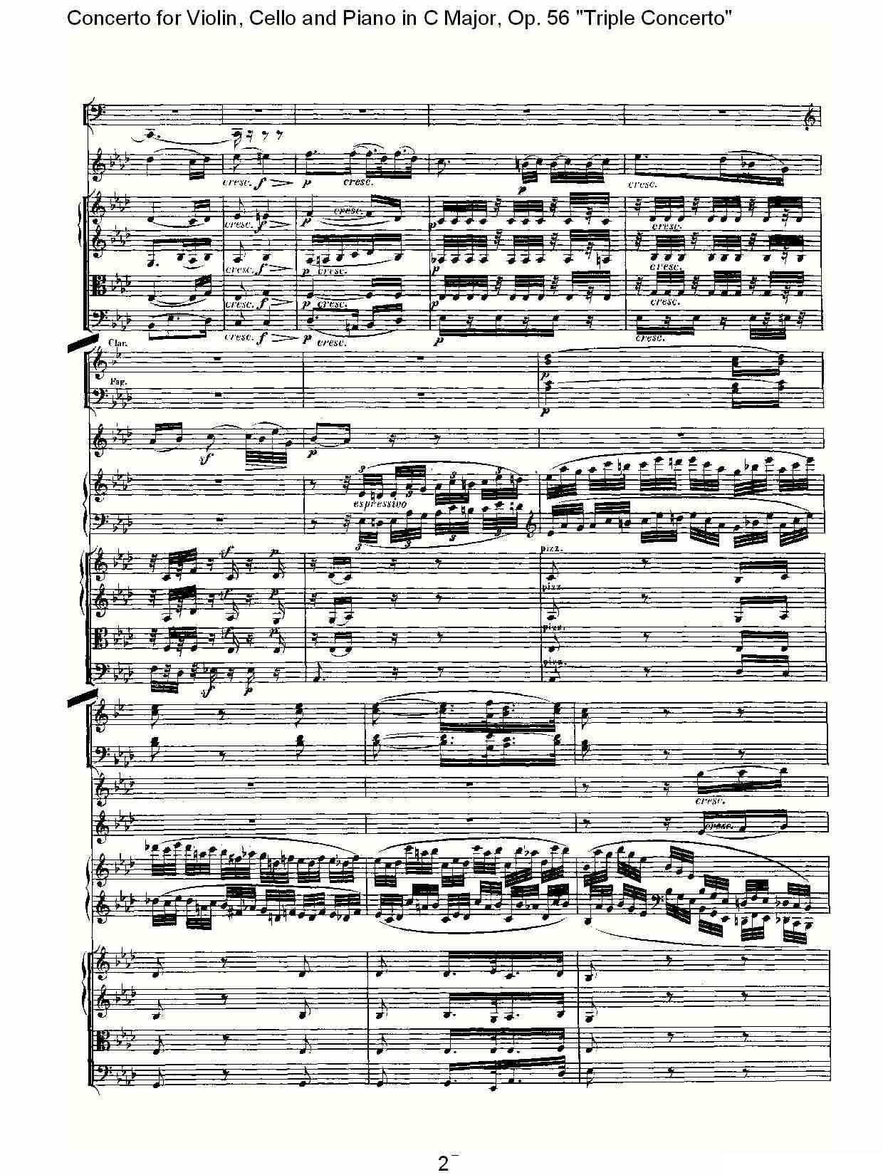 C大调大提琴与钢琴协奏曲 Op.56第二乐章其它曲谱（图2）