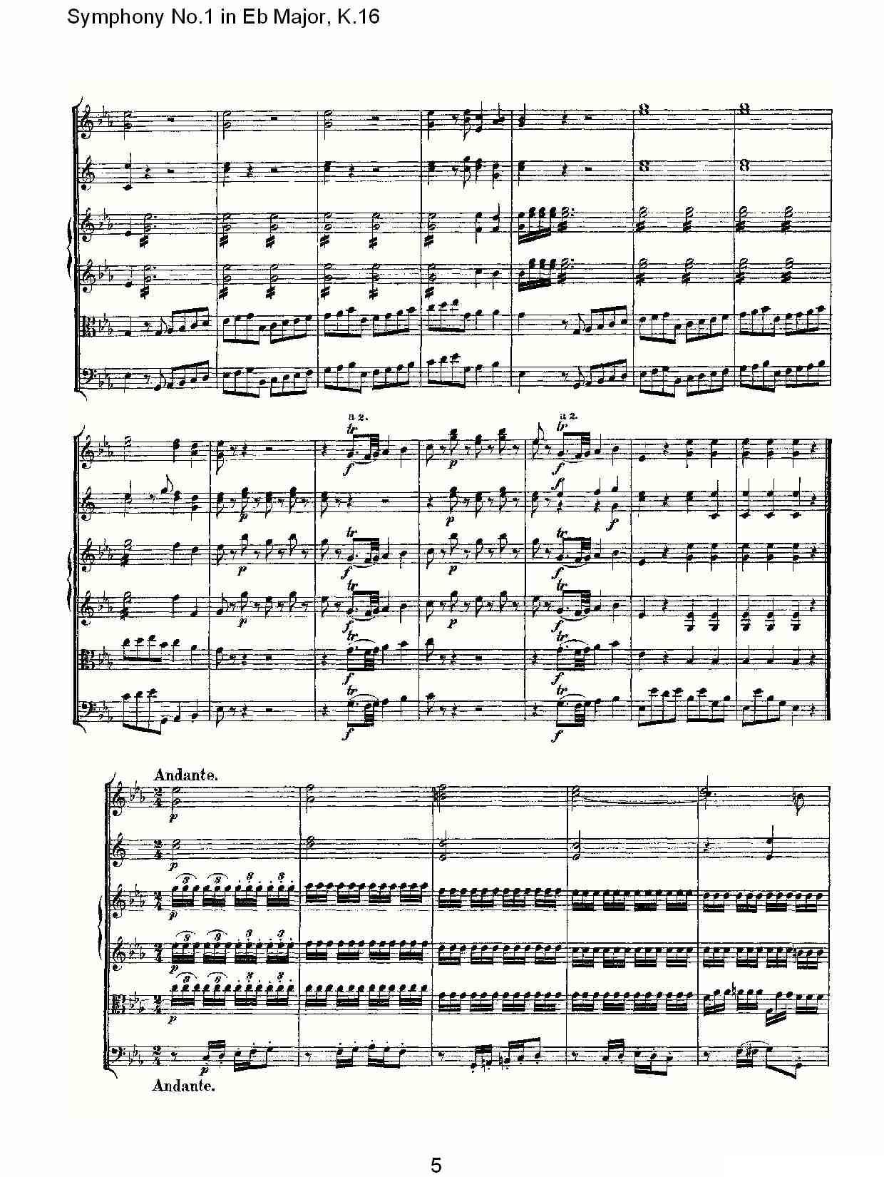 Symphony No.1 in Eb Major，K.16（Eb大调第一交响曲K.16）其它曲谱（图5）