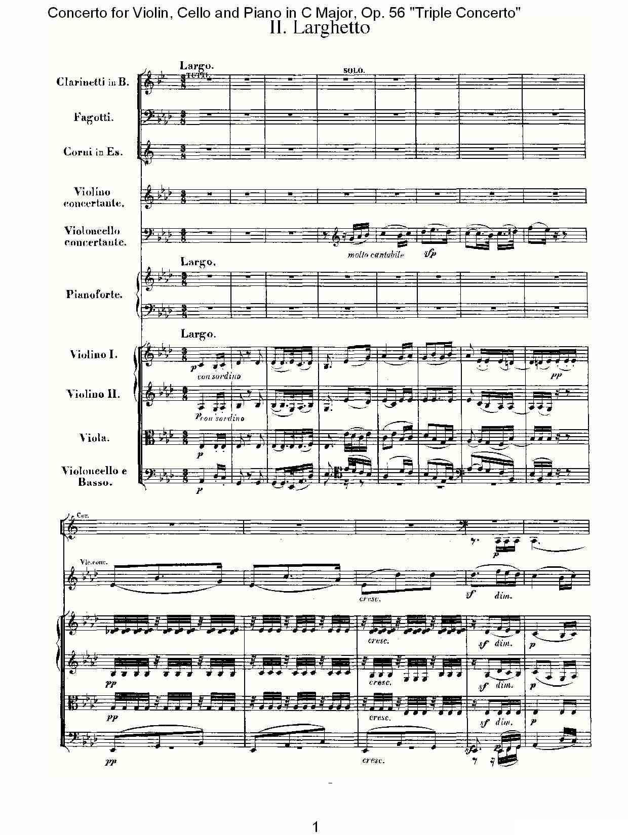 C大调大提琴与钢琴协奏曲 Op.56第二乐章其它曲谱（图1）