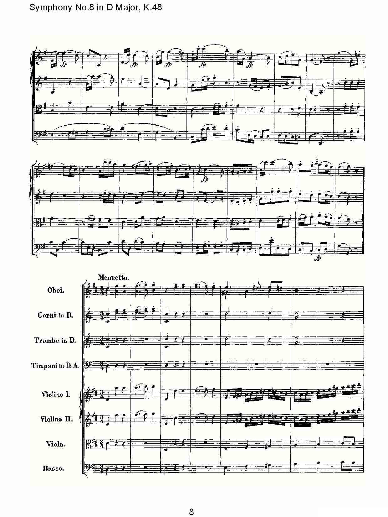 Symphony No.8 in D Major, K.48（D大调第八交响曲K.48）其它曲谱（图8）