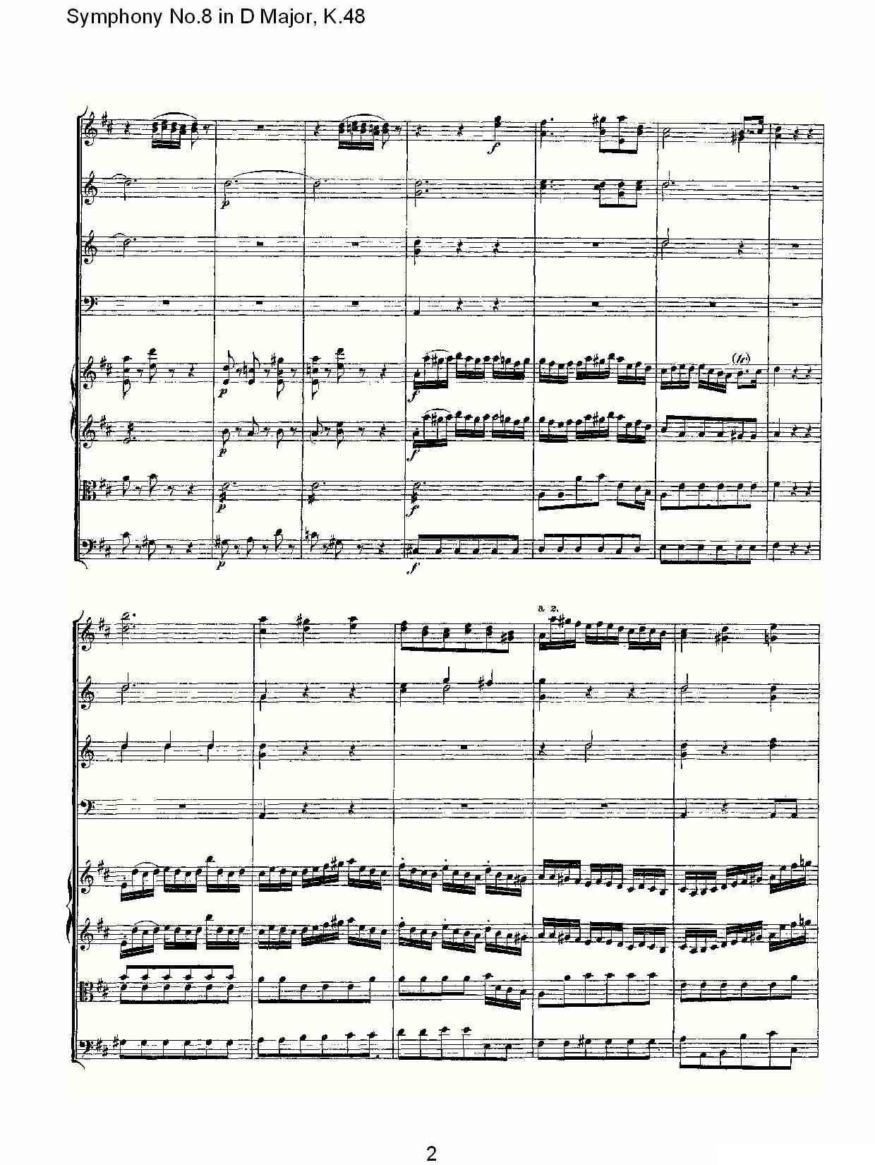 Symphony No.8 in D Major, K.48（D大调第八交响曲K.48）其它曲谱（图2）