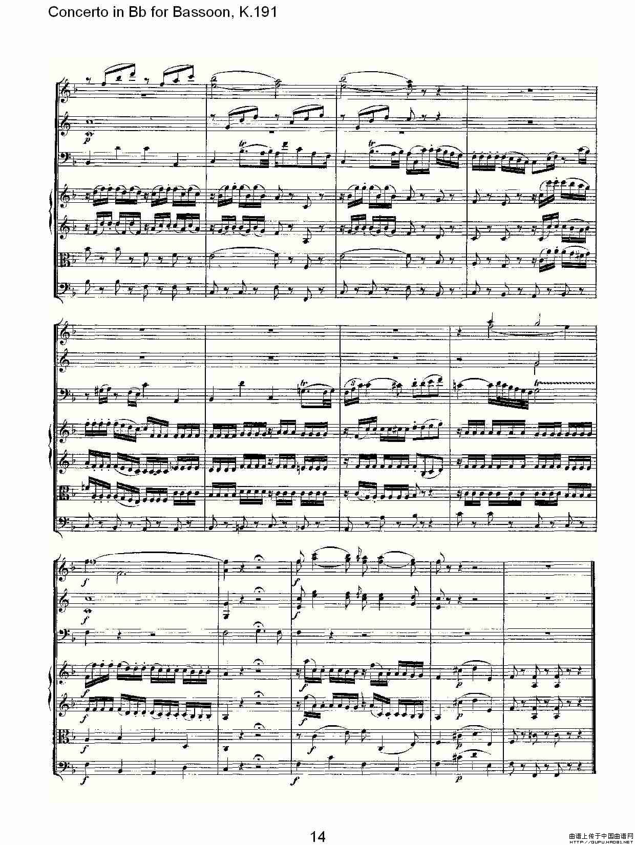 Concerto in Bb for Bassoon, K.191（降B大调大管协奏曲）其它曲谱（图8）