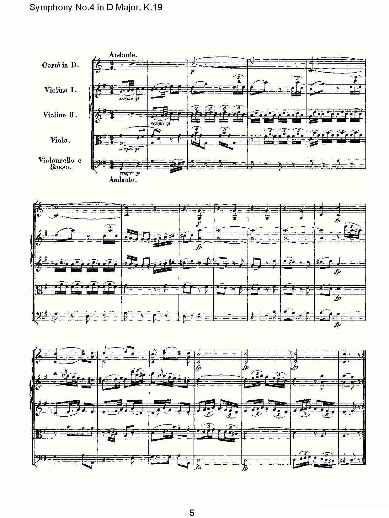 Symphony No.4 in D Major, K.19（Ｄ大调第四交响曲K.19）其它曲谱（图5）
