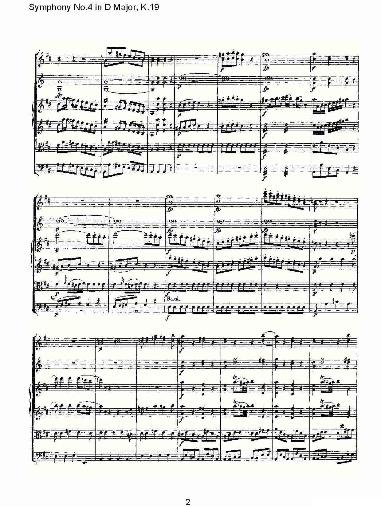 Symphony No.4 in D Major, K.19（Ｄ大调第四交响曲K.19）其它曲谱（图2）