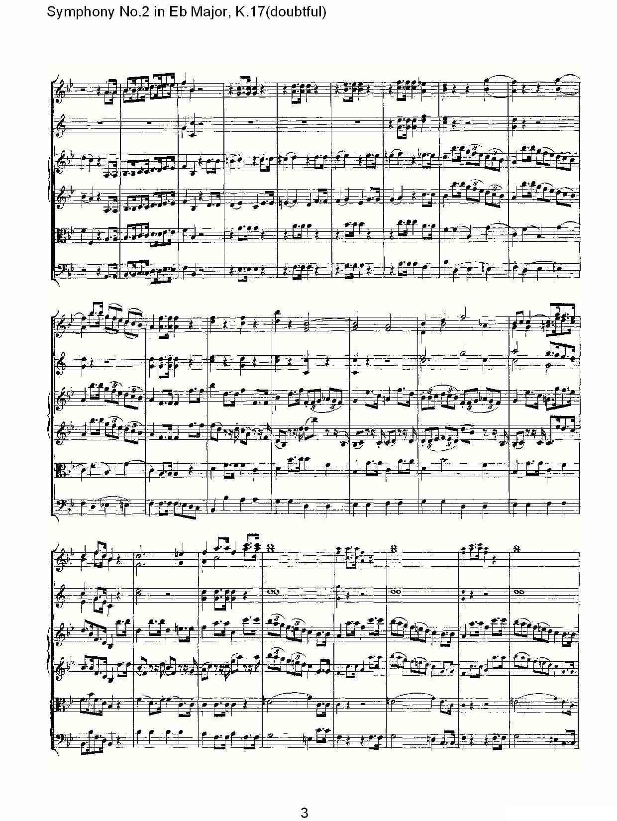 Symphony No.2 in Bb Major（doubtful))，K.1）其它曲谱（图3）
