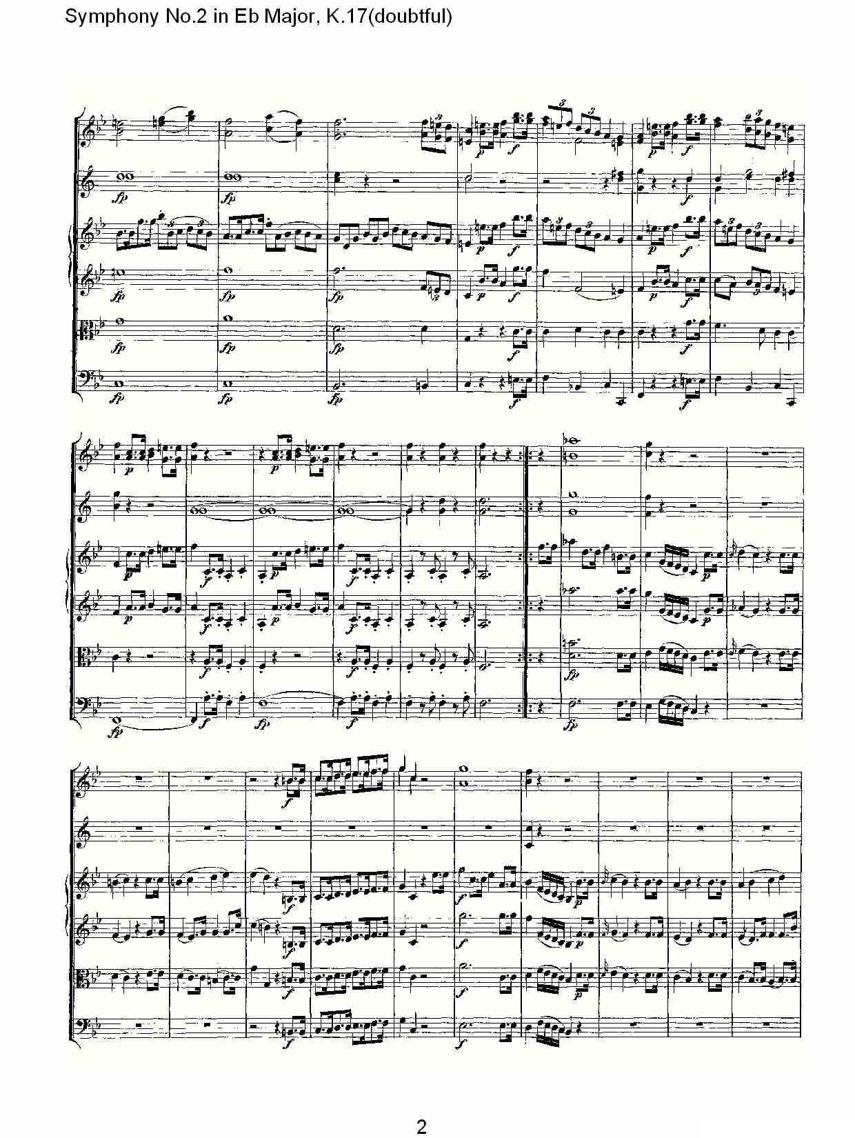 Symphony No.2 in Bb Major（doubtful))，K.1）其它曲谱（图2）