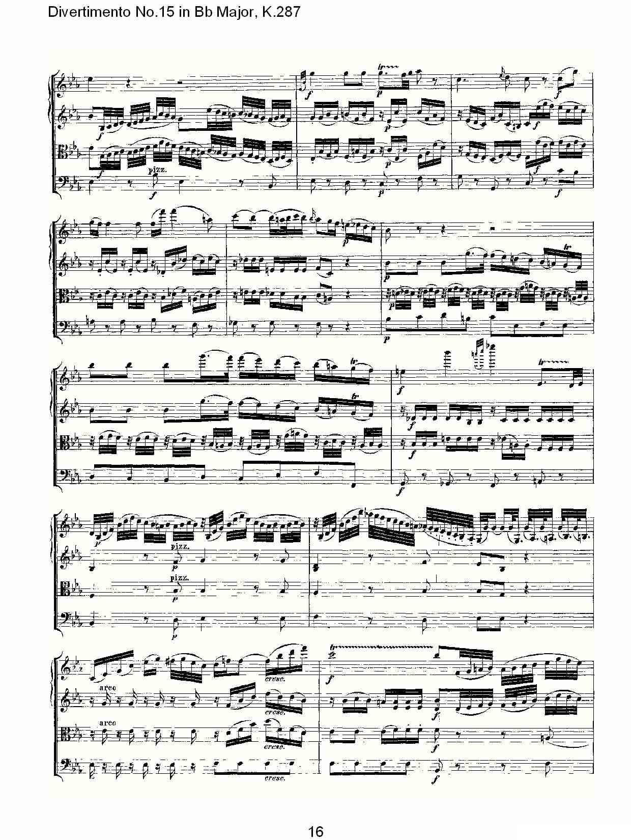Bb大调第十五嬉游曲，K.287其它曲谱（图16）