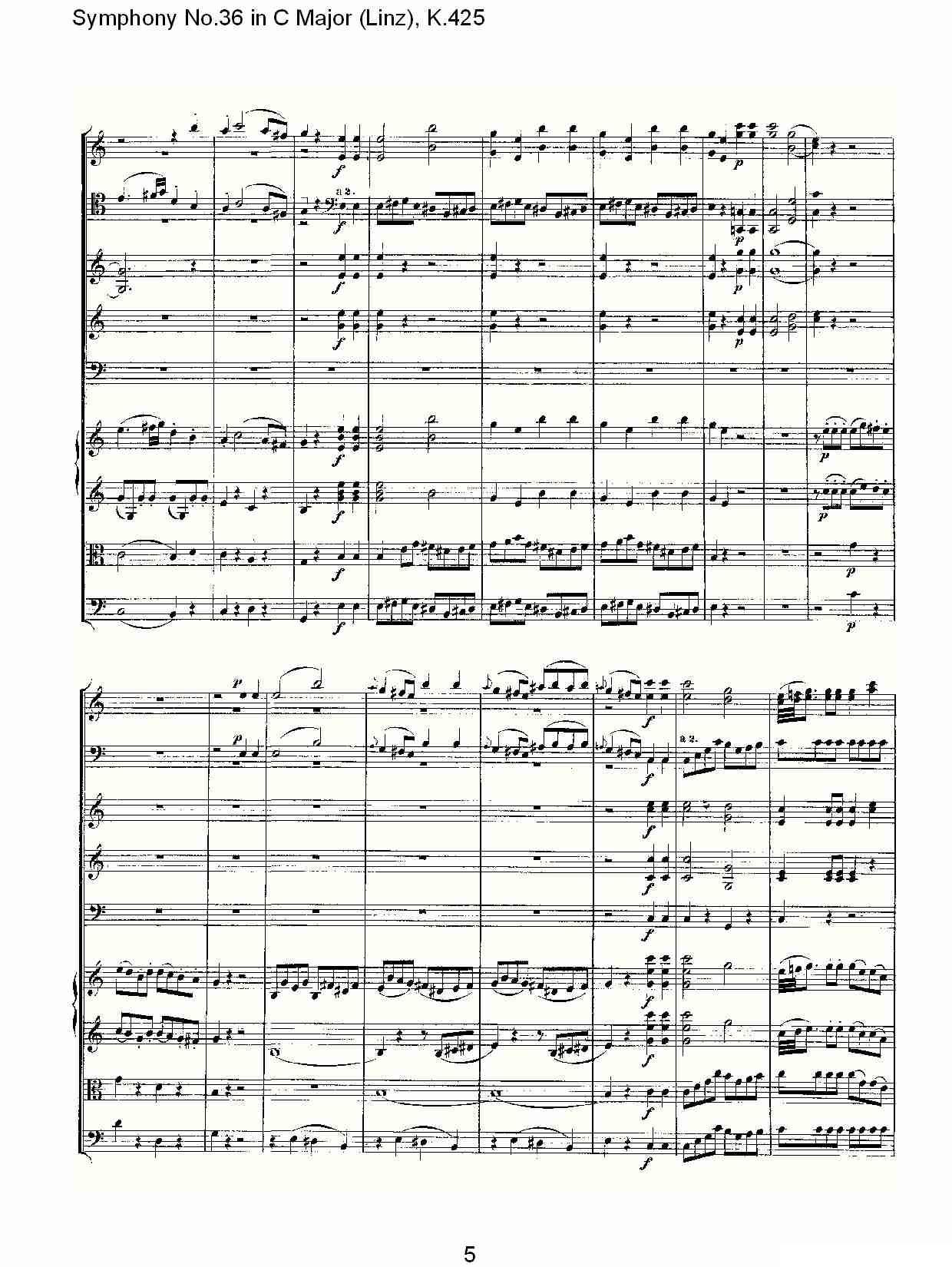 C大调第三十六交响曲K.425（一）其它曲谱（图5）